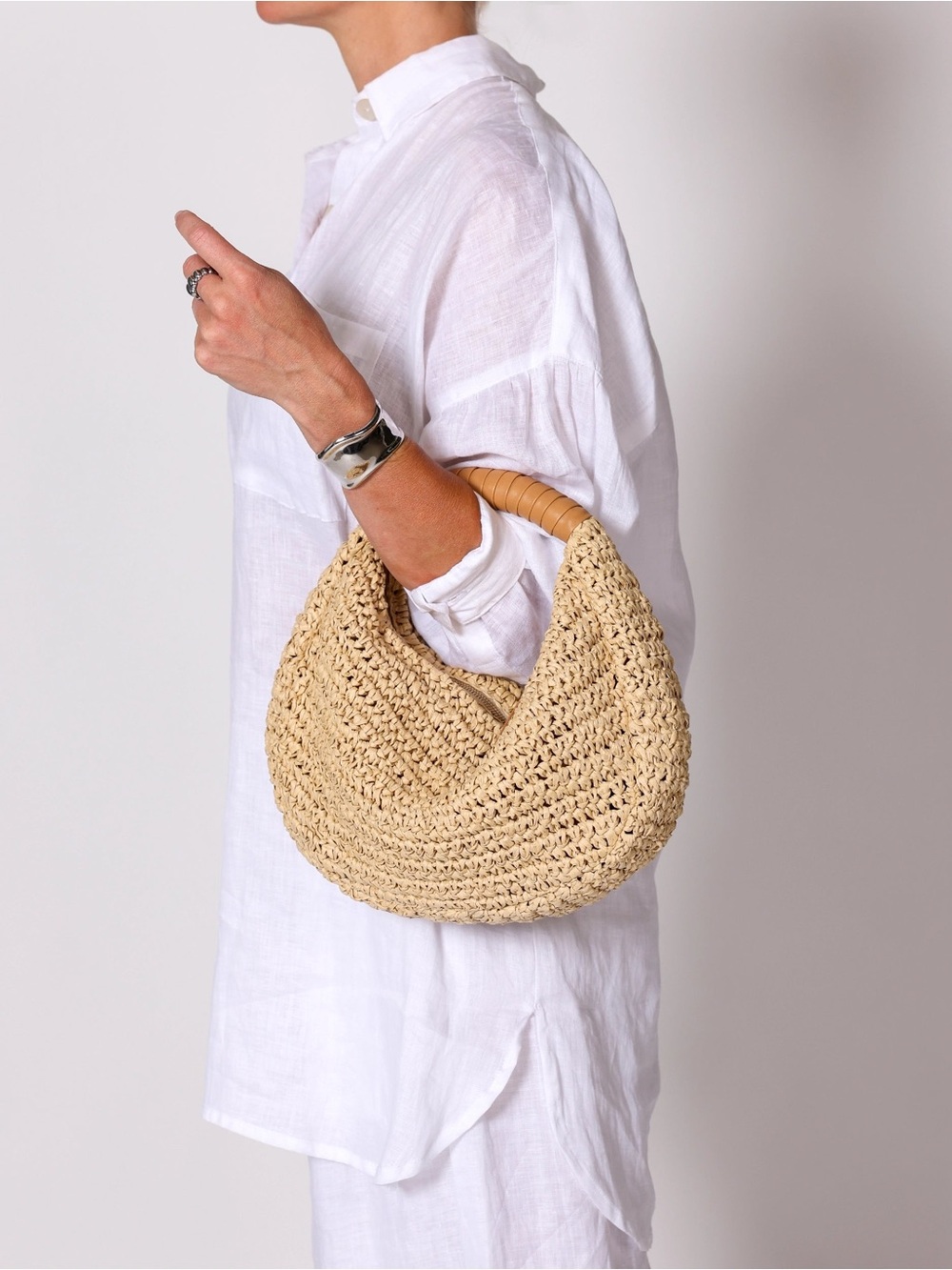 Cleobella Julia Raffia Hobo Bag - Natural